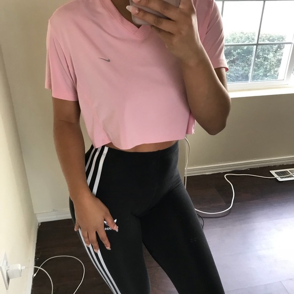 light pink nike crop top